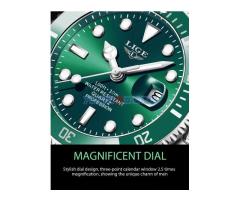 Muški zeleni LIGE quartz lux ručni sat u kutiji