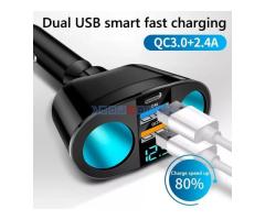 Dvodelni Spliter Auto upaljac 12V-24V, PD QC3.0, 2 USB - Fotografija 3/6