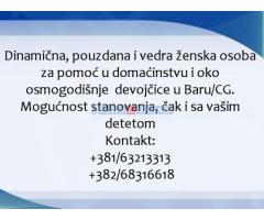 Pouzdana zena za pomoc porodici u Baru/CG